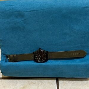 Men's Black and Green Watch